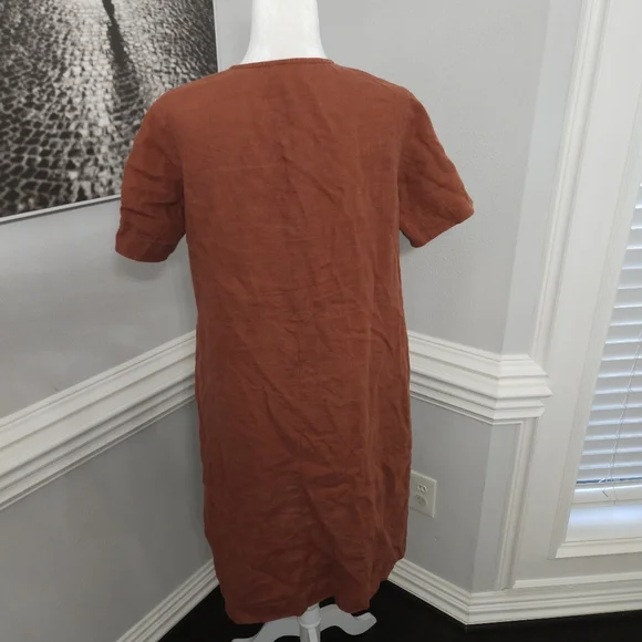 linenfox Bloom Linen Dress small in terracotta - Picture 9 of 10